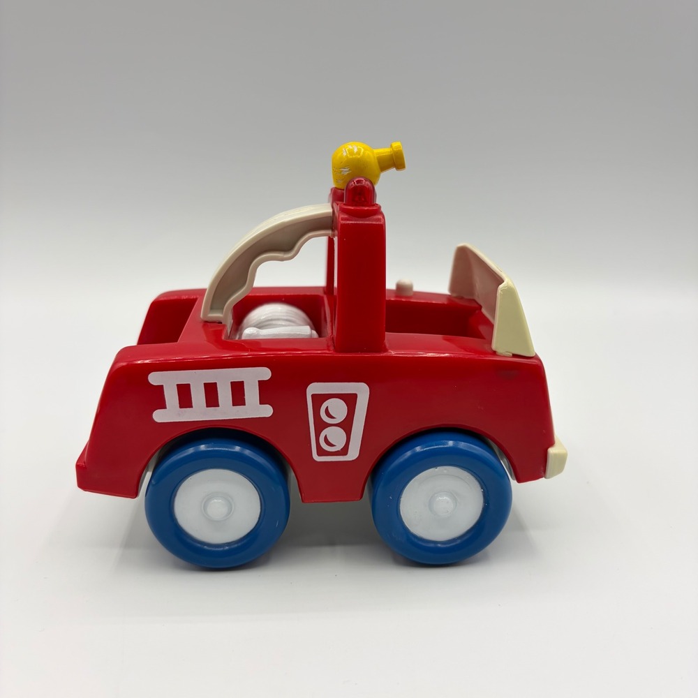 Vintage 1991 Buddy L Fire Truck Red Plastic Toy Vehicle Blue Wheels Not Working